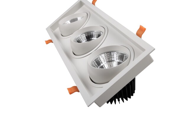 三頭格柵射燈75W