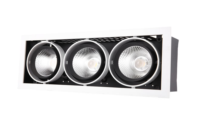 G11系列27W 三頭COB格柵射燈 開孔尺寸325x115mm G11系列27W 三頭COB格柵射燈 開孔尺寸325x115mm